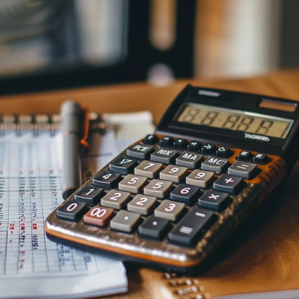 Calculator and notepad with bail bond cost calculations