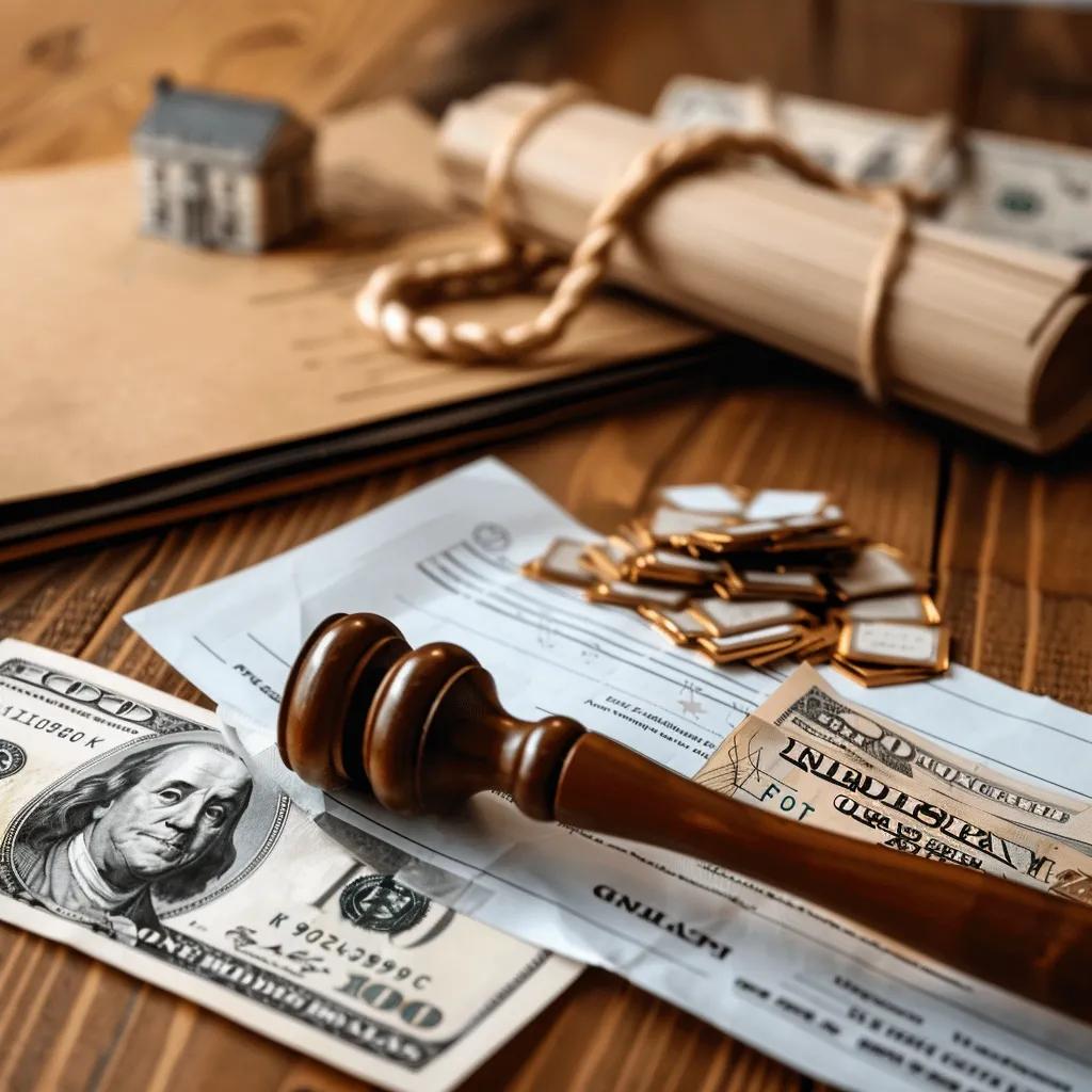 Different types of bail bonds represented by documents and cash